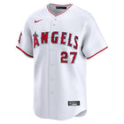 Jersey blanco de Mike Trout 27 de los Angelinos de Los Ángeles