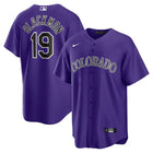 Camiseta morada de los Colorado Rockies